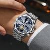 BINBOND Luxury Men Watch Top Original Waterproof Luminous Chronograph Man Wristwatch Stainless Steel Quartz Watches