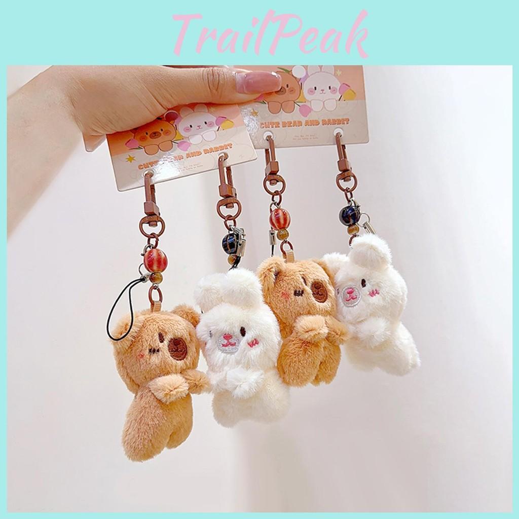 Plush Bear Rabbit Keychain Toy Stuffed Doll Bag Pendant Decoration Gift Kids