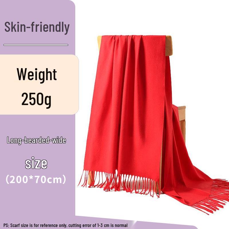 Wysokiej jakości czerwony szalik z nadrukowanym logo na spotkania roczne i wesela