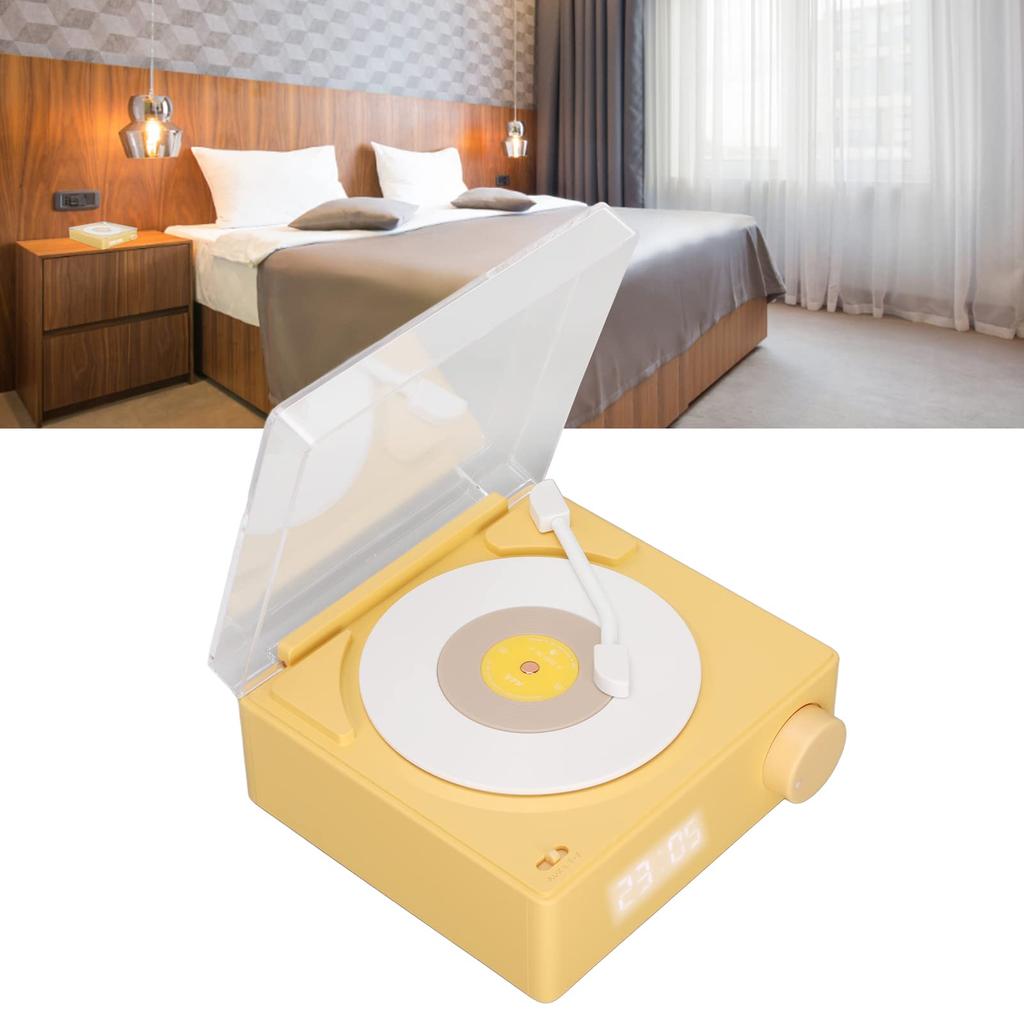 X11 Portable Retro Record Player with Built-in Receiver, 360-Degree Stereo HiFi Sound, 3 Playback Modes, and Mobile Phone Connectivity (Yellow)