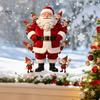 PVC Festive Window Stickers Christmas Cling, Cute Santa Claus And Elf Boys Decal, DIY Glass Decals Winter Holiday Reusable Static Sticker for
