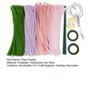 1 Set Pipe Cleaner Flower Material Kit with Stem Stamens Tape Ribbon 4 Colors Chenille Stem Twist