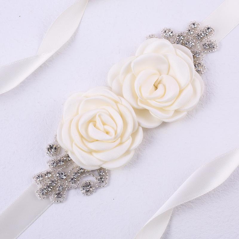 

Пояс для весільної вечірки зі стразами та квітами троянд, весільний весільний пояс 270 см