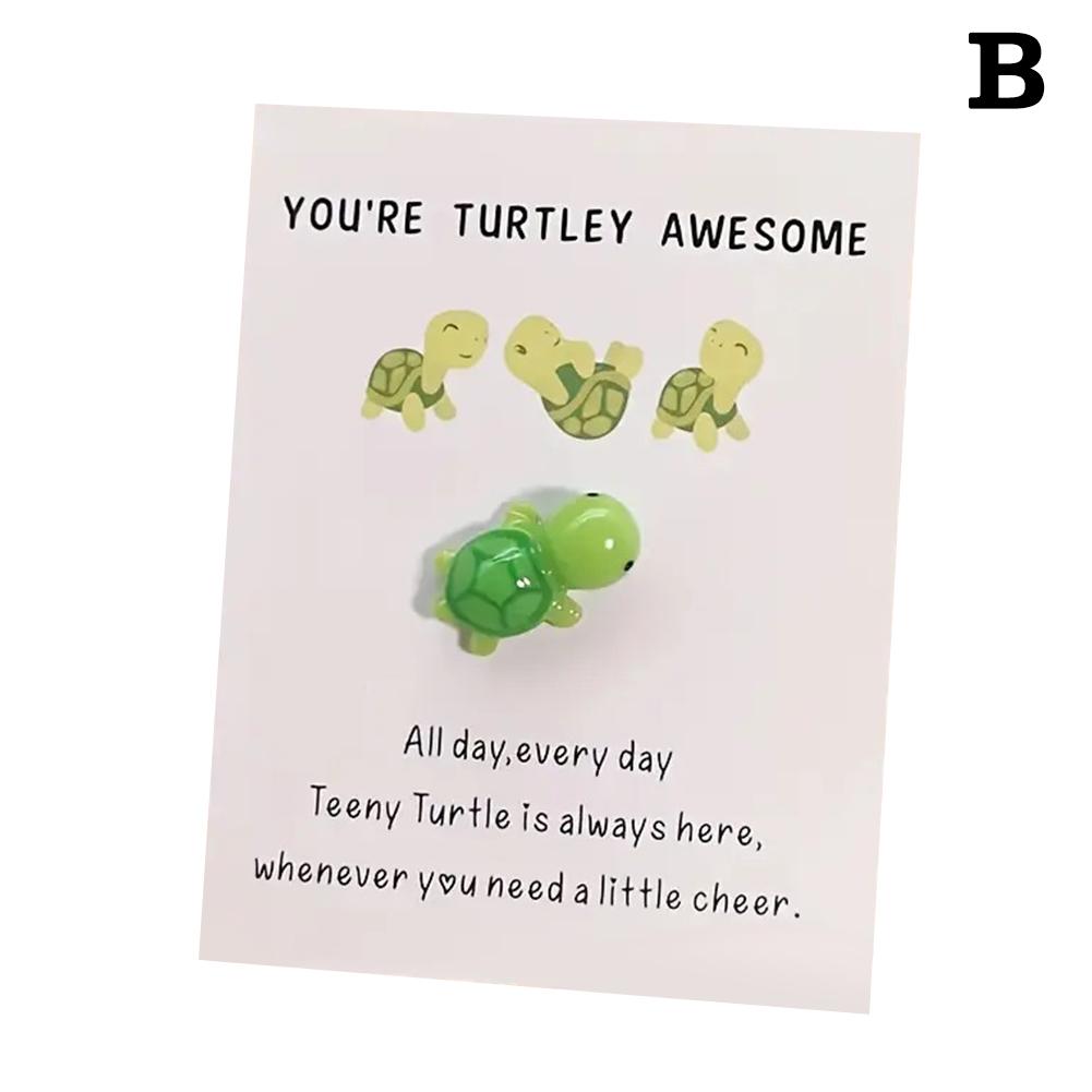 You're Turtley Awesome Animal Pun Thank You Note Cards Greeting Card Mini Sea Turtle Figure Pocket Favors Toddlers Party Gift