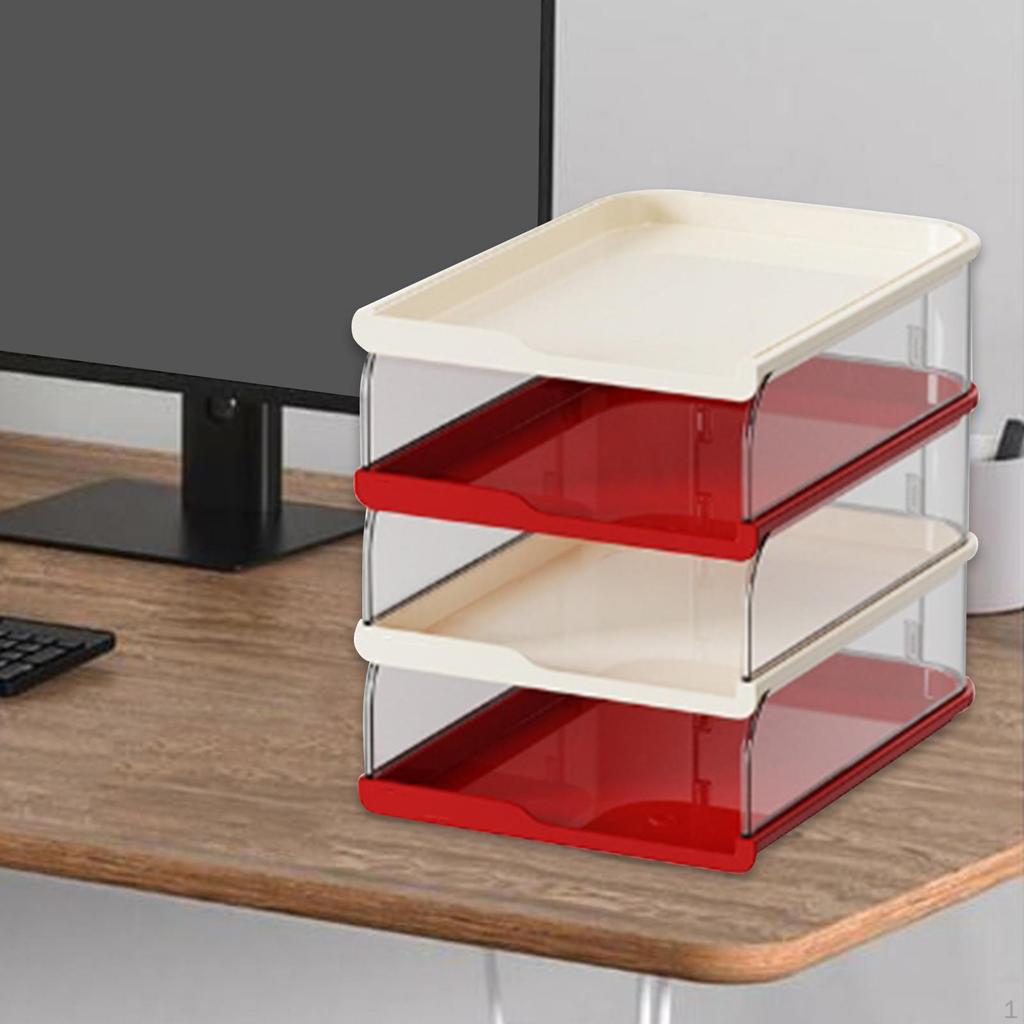 Desktop File Organizer Document Holder for Desk Newspaper Files Shelves Rack Letter Tray