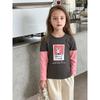 Brand Foreign Trade Children's Clothing New Style Girls' Pure Cotton Base Shirt Spring Baby Clothes Children's Faux Two-Piece Long-Sleeve T-Shirt
