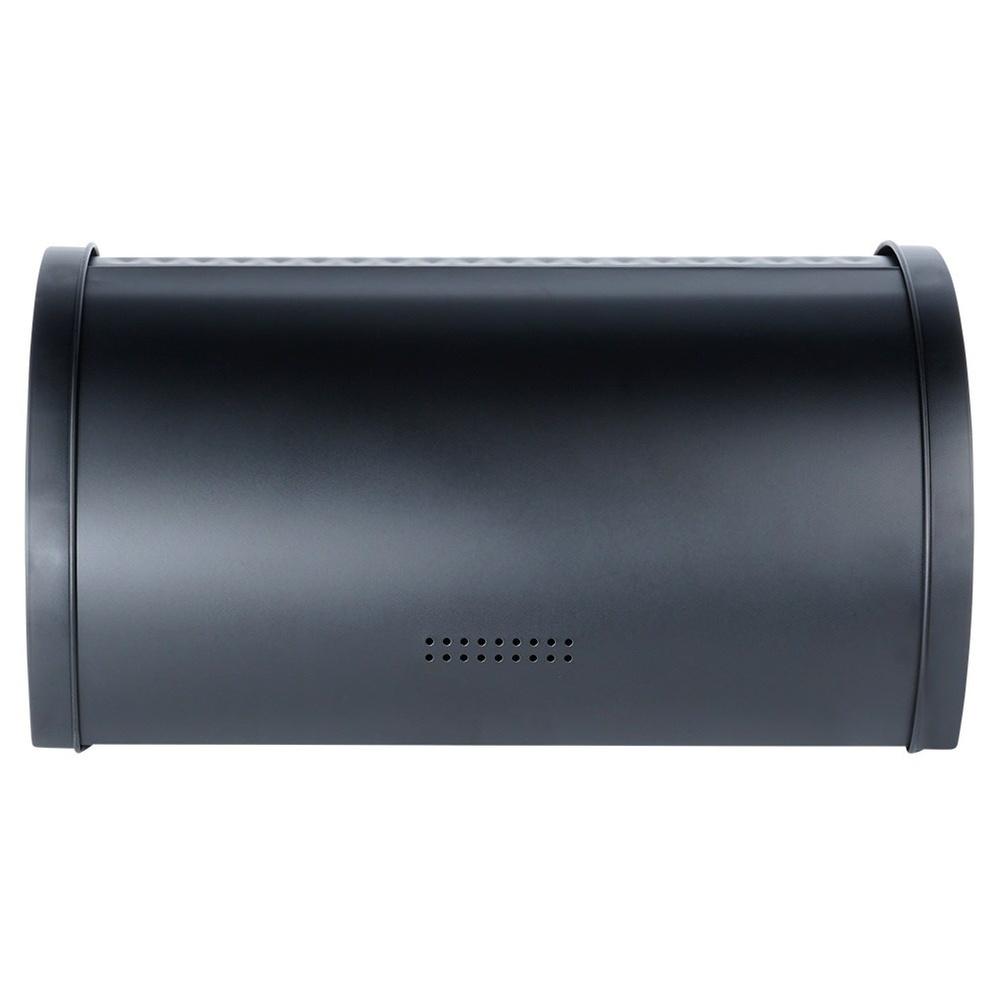 Small Black Bread Bin Metal Kitchen Container for Bread Rolls
