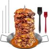 Stainless Steel BBQ Pot Set with 3 Removable Brushes, Gloves, Oil Bottle, and Hooks.
