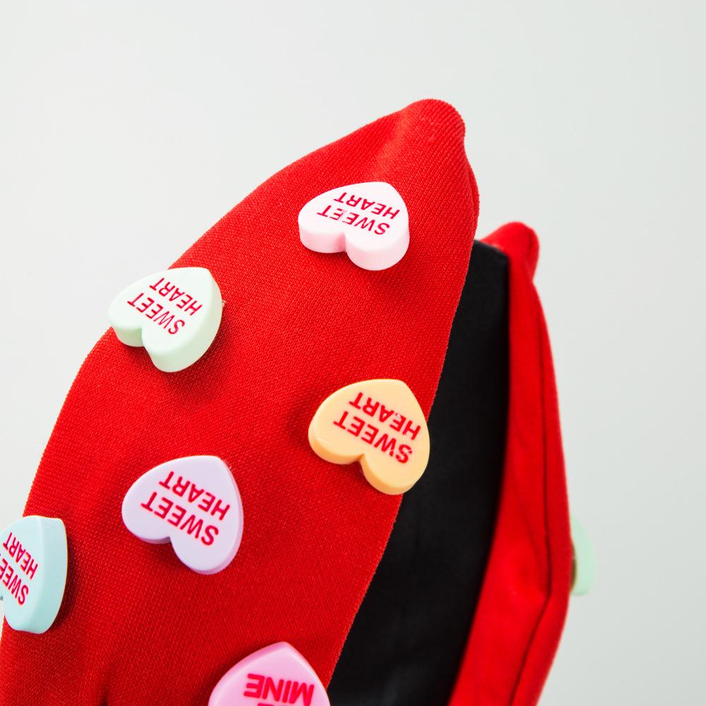 Neues Valentinstag-Stirnband mit Brief und Liebe, einfarbig, Stoff, Bastel-Haar-Accessoires