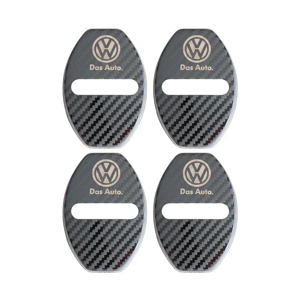 4pcs Car Door Lock Protective Cover Metal Sticker For Volkswagen VW GTI R Golf Polo Tiguan Passat Jetta Lavida Rline Accossories zj3