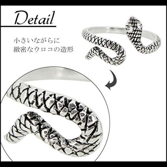 Gin no Snake Design Zehenring Einheitsgröße Silber 925 Zehenring [Shinjuku Kura] (Schwarz) Damen