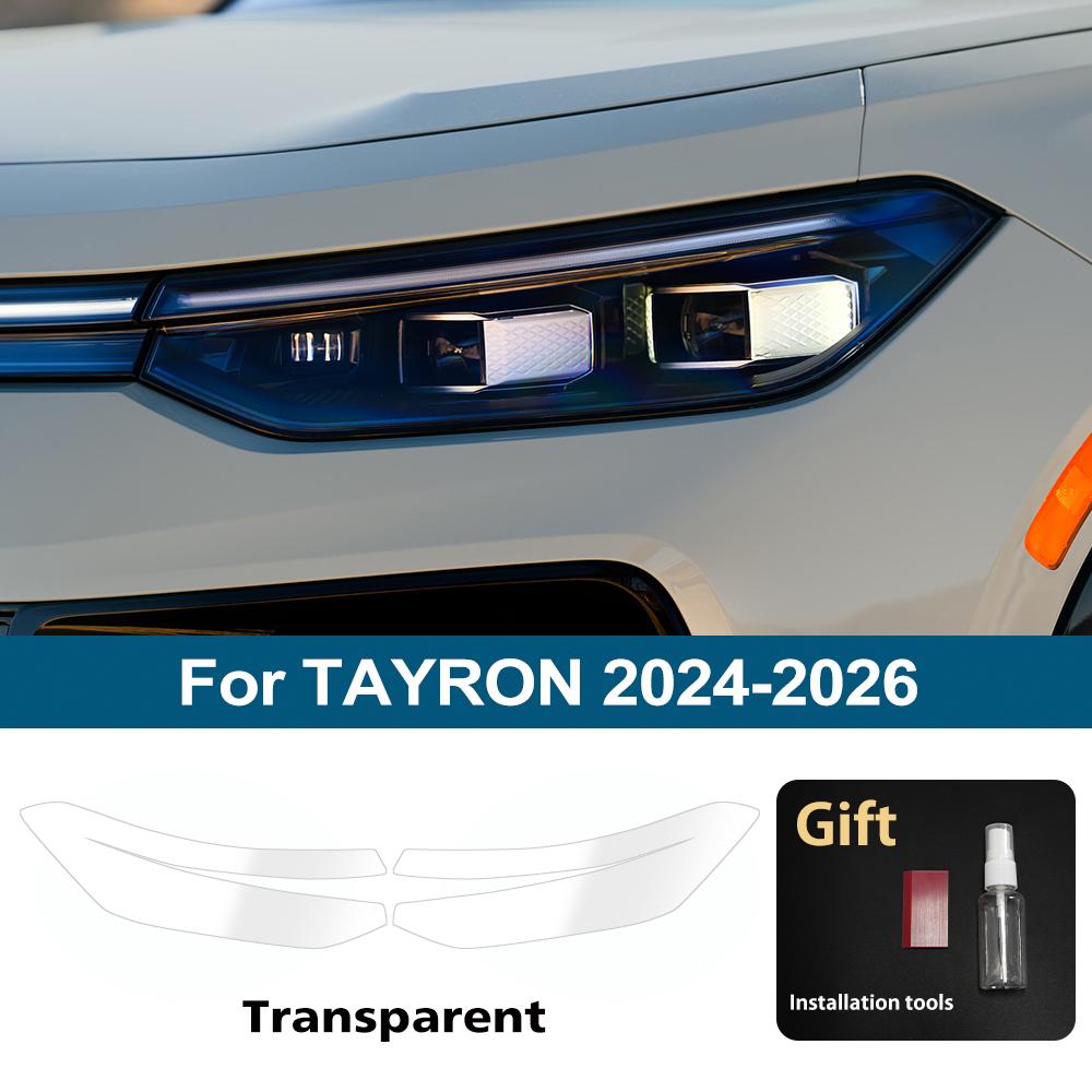 

Car Headlight Protective Film For Volkswagen TAYRON 2026-2026 Smoke Black Pre Cut Anti-Scratch High-Gloss Auto Vinyl Wrap Film For TAYRON 24-26 CLR