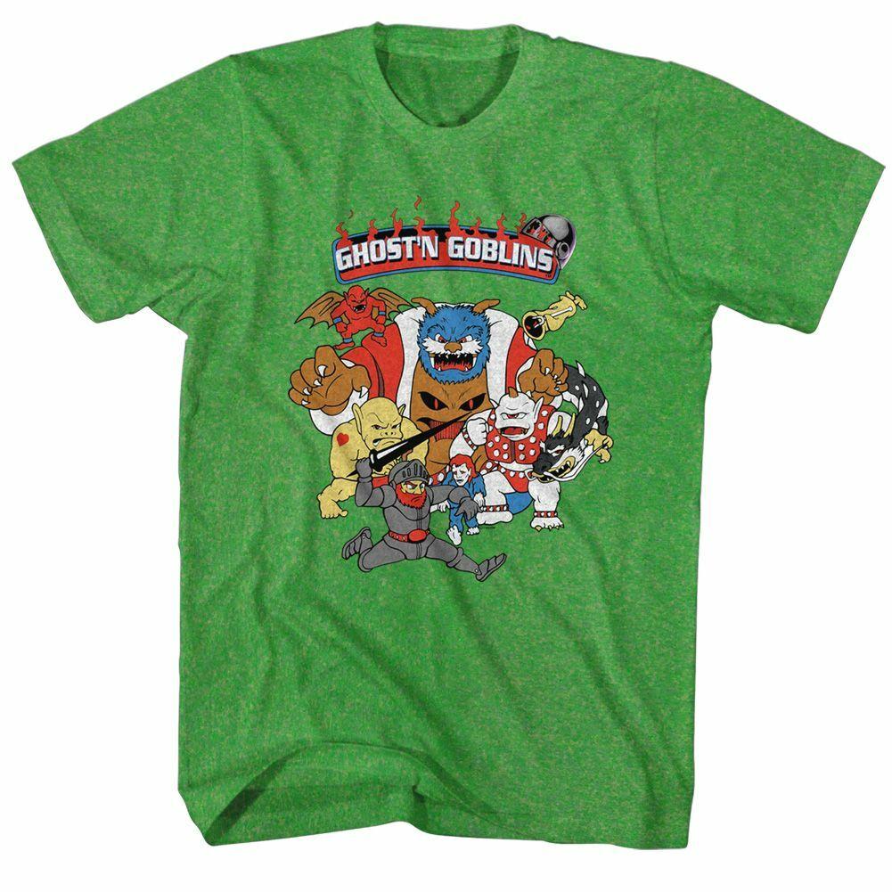 Ghosts  n Goblins Kelly Heather Adult T-Shirt Mens Womens Tees Top S