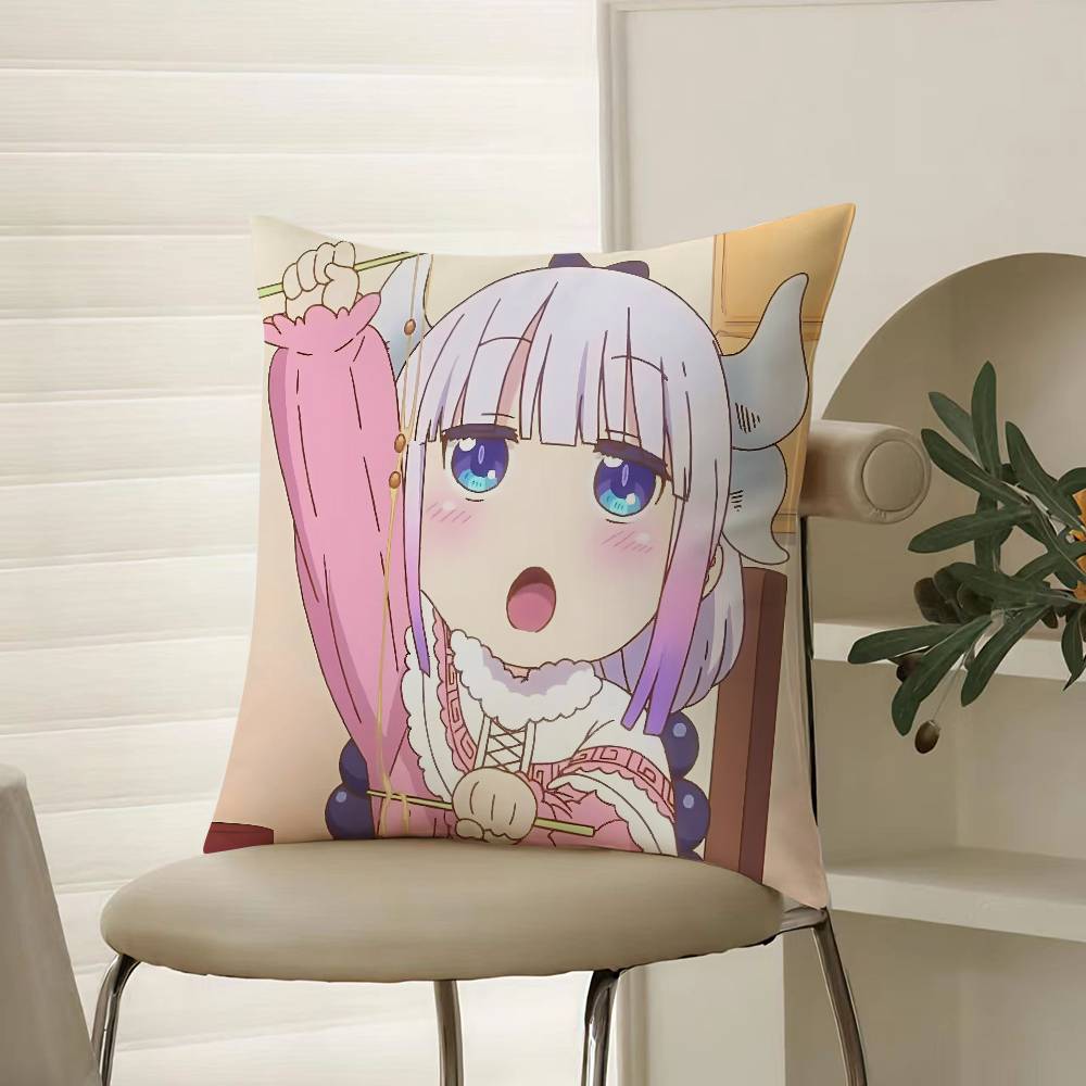 Anime Miss Kobayashis Dragon Maid-A Pillow Case Comfort Sofa Bed Silky Elegant Invisible Zipper Decorative Cushion Cover
