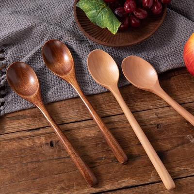 23.5cm Wooden Eating and Stirring Spoon for Desserts and Soups