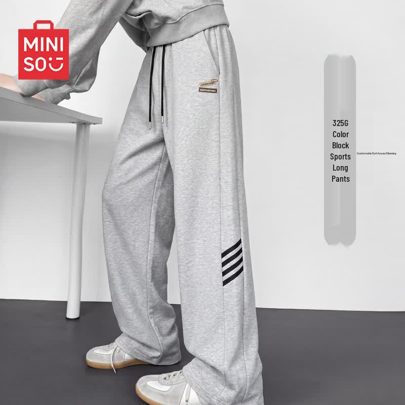 MINISO Herren Sweatpants mit Kontrastfarben und geradem Bein