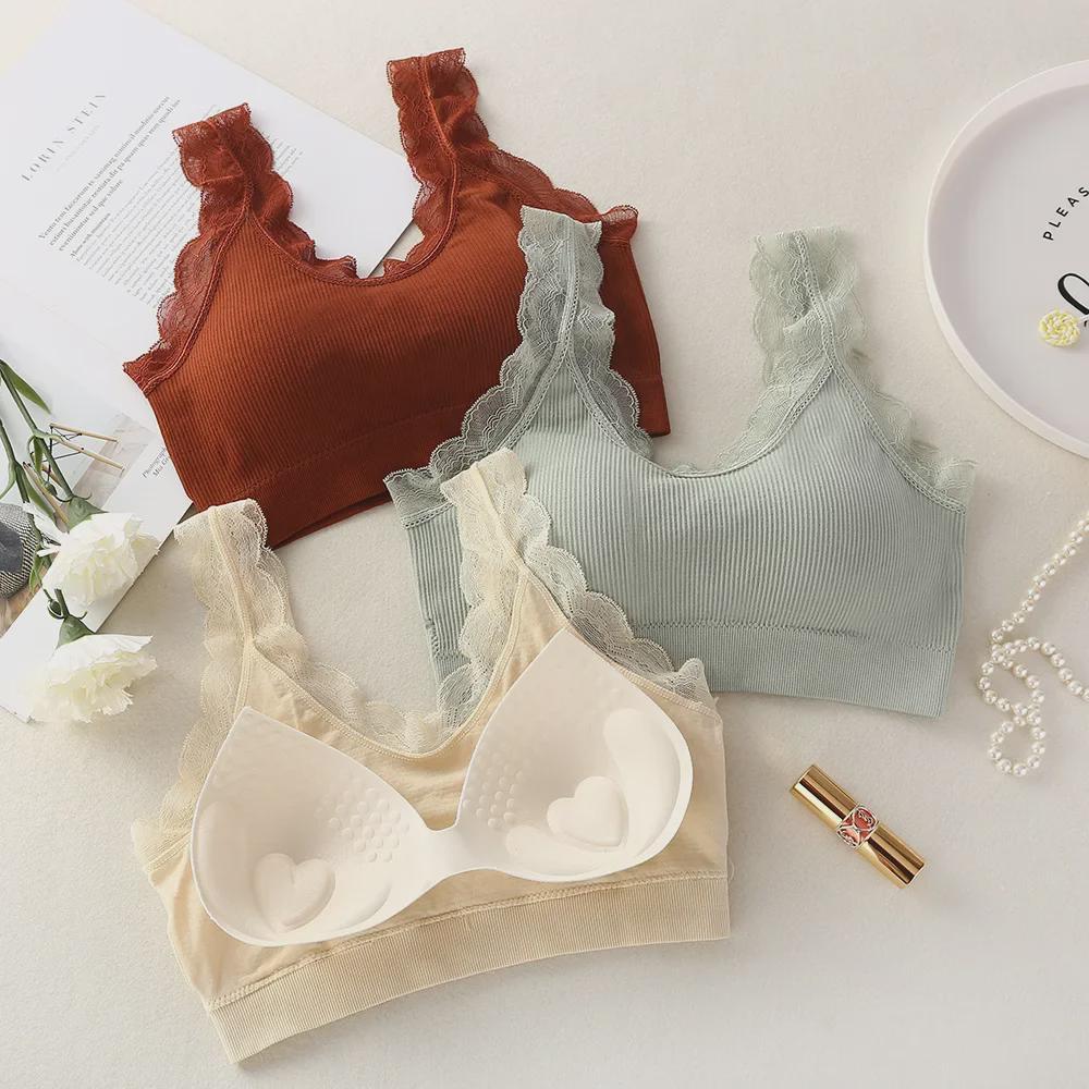 Björn Fe Spets Rygglös Yoga Cami: Damtrådlös sport-BH & Väst