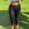 Women's Y2K Black Slim-Fit Cropped Trousers with Side Slits, Fitness Pants