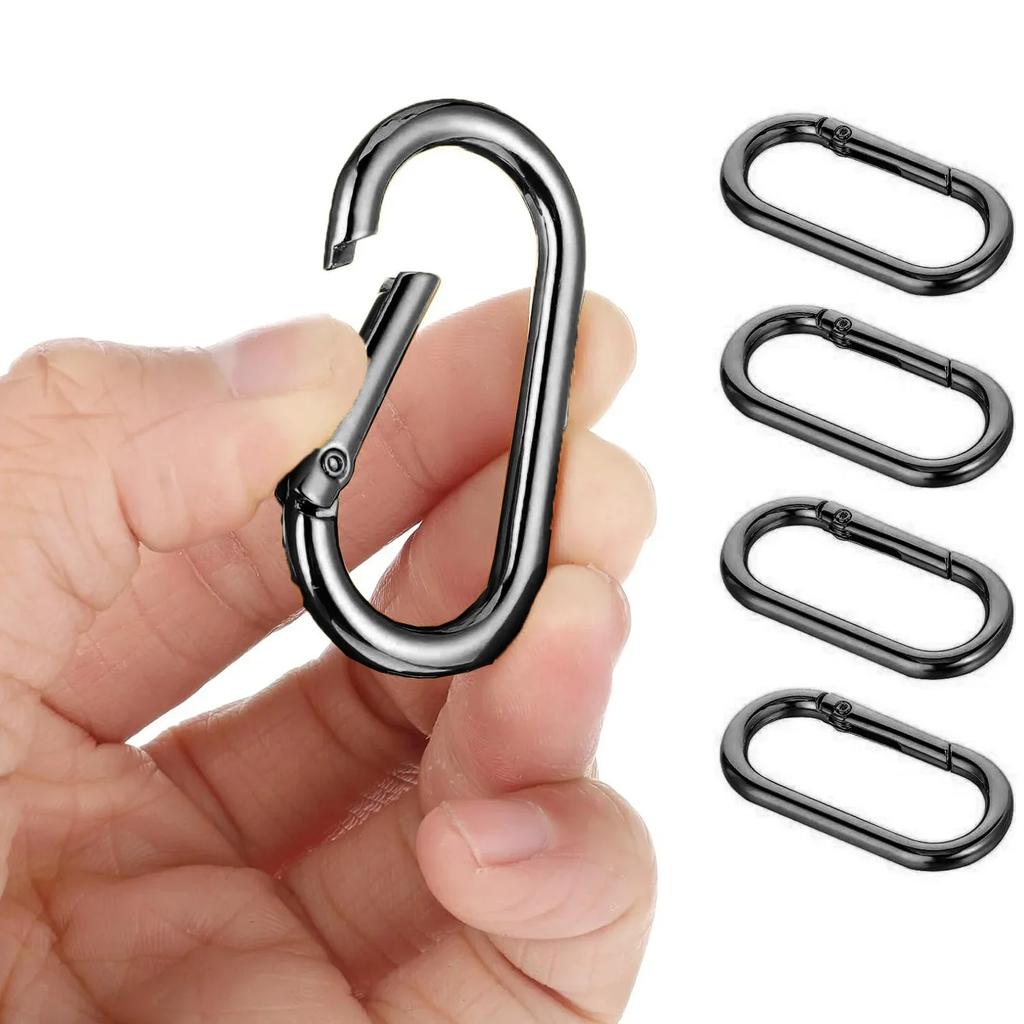 5 Pcs Spring O Ring Clip Oval Shape Snap Clip Key Rings Purse Strap Extender Clip Metal Spring Key Ring Keychain Round Buckle