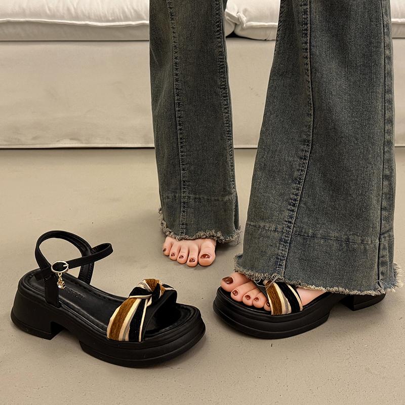 Fashion Clogs Wedge Heel Shoe Thick 2025 Sandals Platform Comfy New Outside Fashion Girls Summer Scandals 2025 Summer Female Sandal Clog