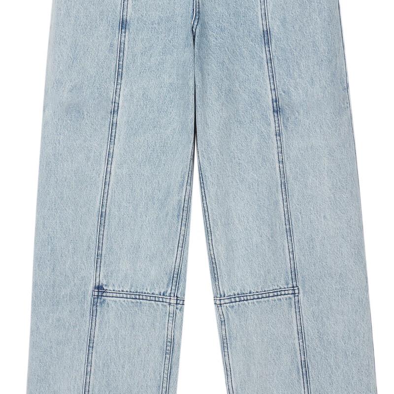 LESS 2024 Winter Cotton Washed Straight-Leg Jeans