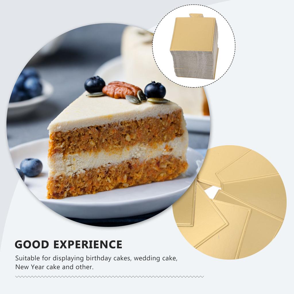 100 Ark Gulddekor Tårtbricka Mat Kartongskivor Bakpapper Displaybaser