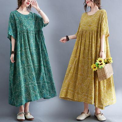Summer Retro Women's Round Neck Dress