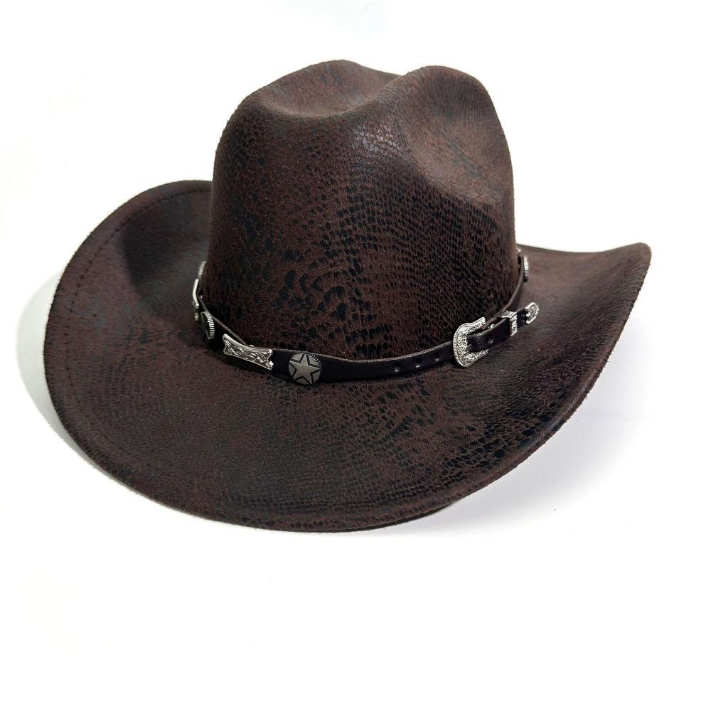 Wide Brim Cowgirl Jazz Hat Serpentine Visor Caps Gentleman Knight Hat  Outdoor