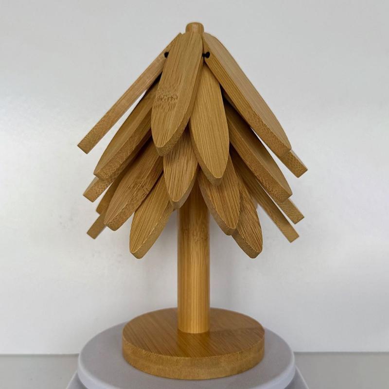 New Fashion Christmas Tree-Shaped Wooden Heat Resistant Creative Kitchen Table Decor Hot Pad for Dining Home
