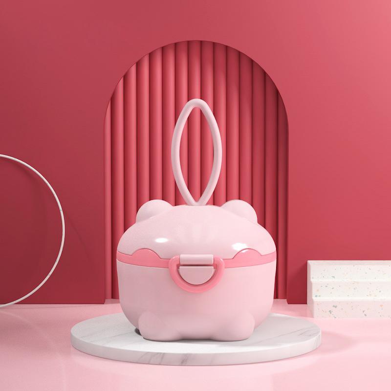 

Портативная коробка для детского сухого молока, милая коробка для хранения еды, коробка для хранения необходимых хлопьев, коробка для сухого молока для малышей, контейнер для закусок S розовый