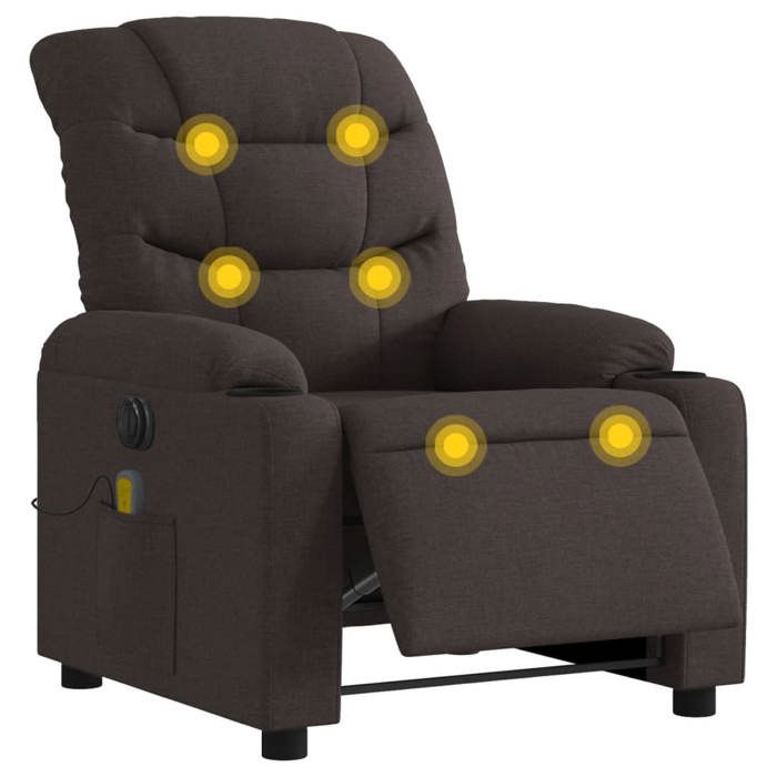 VidaXL Fauteuil de Massage Inclinable Électrique, Chaise de Relaxation avec Dossier, Siège avec Accoudoirs, Fauteuil TV de 3206641