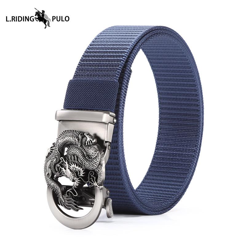 Men's Belt Toothless Alloy Automatic Buckle Men's Belt Imitation Nylon Canvas Youth Versatile Casual Belt