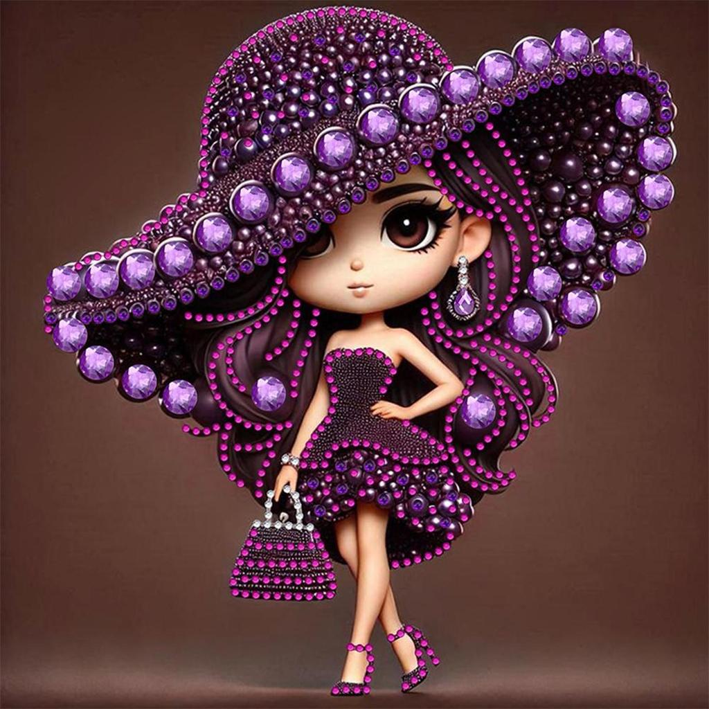 5D DIY Partial Special Shaped Drill Diamond Painting Kit Girl Decoration 30x30cm