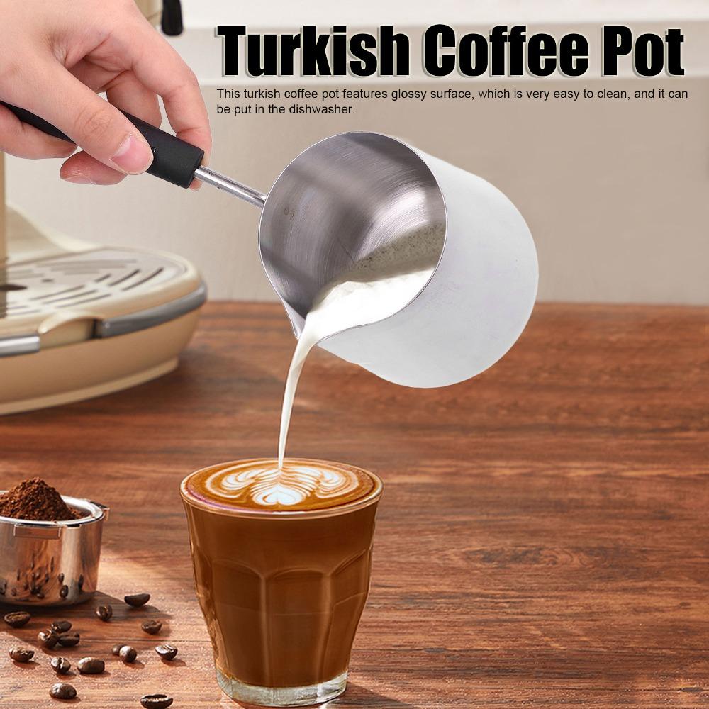 Glossy Surface Butter Warmer Stainless Steel Turkish Tea Pot Turkish Coffee Pot  Coffee Making