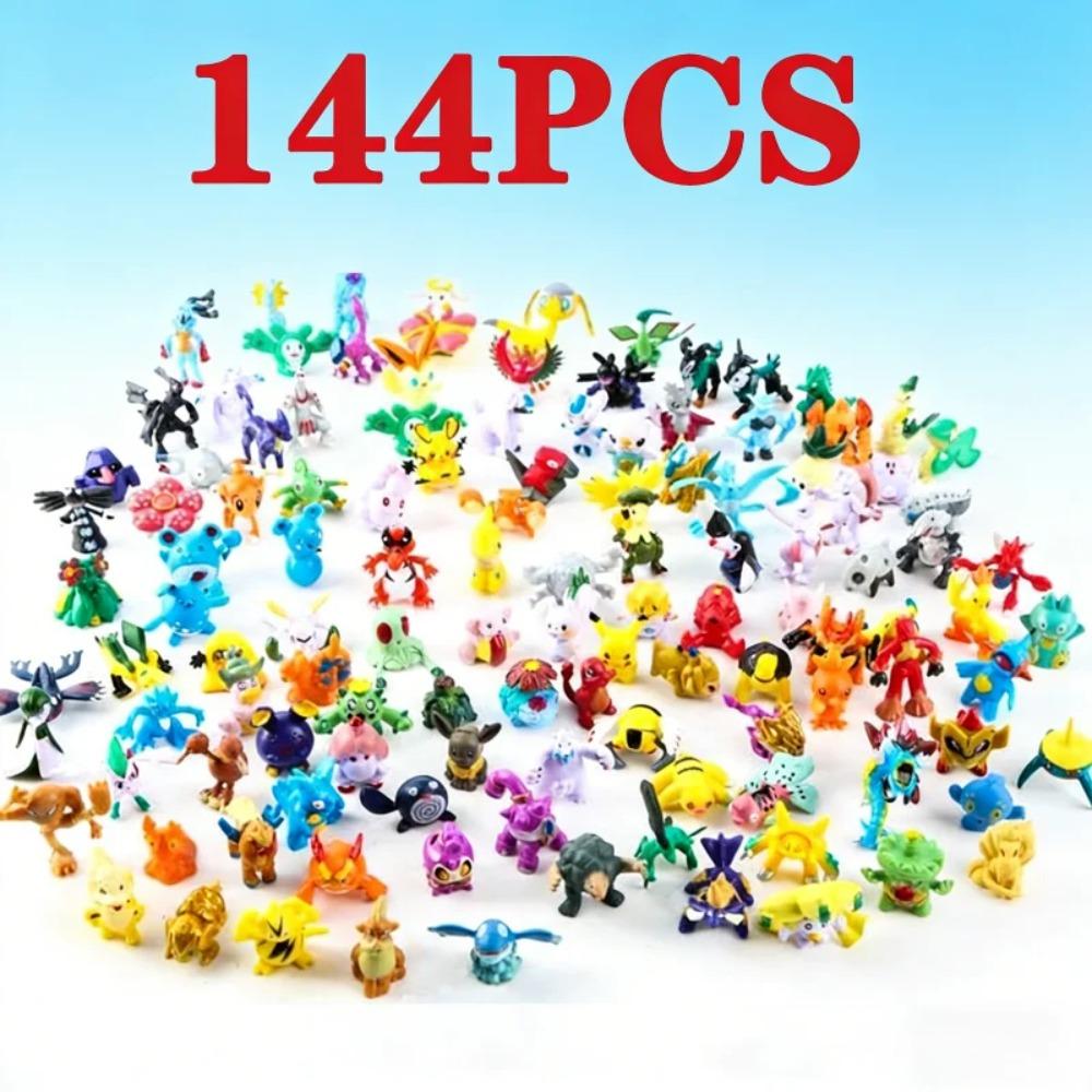 144pcs Pikachu Action Figure Toys Mini Figures Model Toy Pikachu Anime Doll Birthday Christmas Gifts Figurines Twisted Models