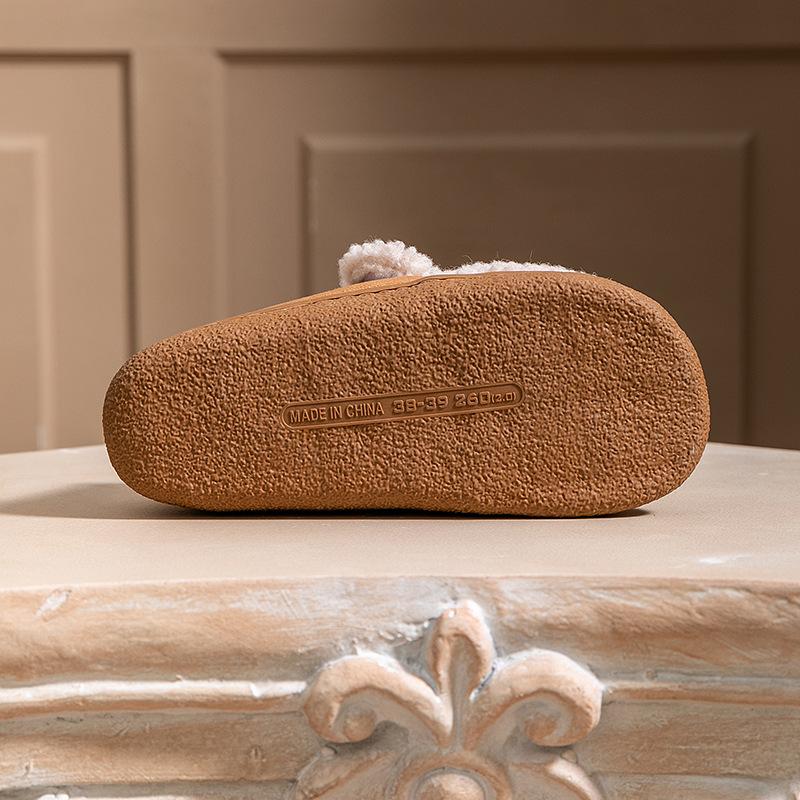 Heel cotton slippers autumn and winter warm plush soft cotton slippers couple home indoor shoes