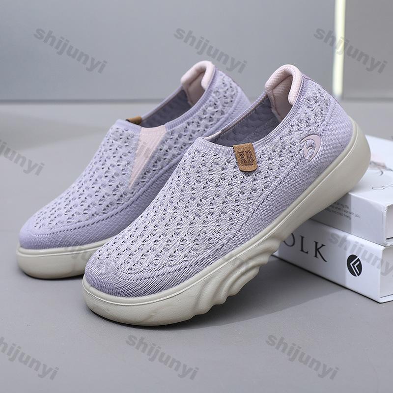 Fashion Women Lightweight Flats Walking Shoes Spring Casual Soft Soles Comfortable Slip-on  Shoes Woman Thick Soles Non-slip Casual Shoe