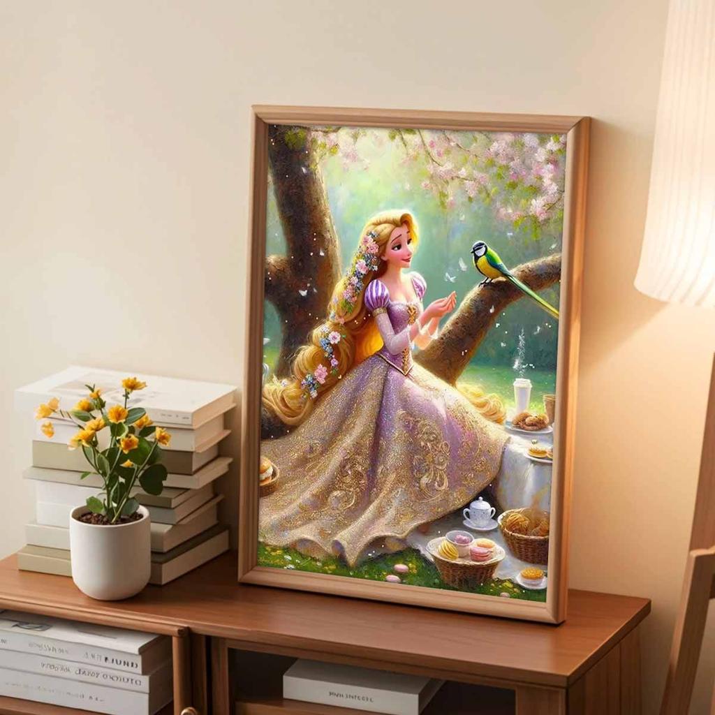 Full Round Diamond Painting The Princess On The Branch Art Rhinestone Picture Mosaic DIY 5D Cross Stitch Embroidery Home Decoration