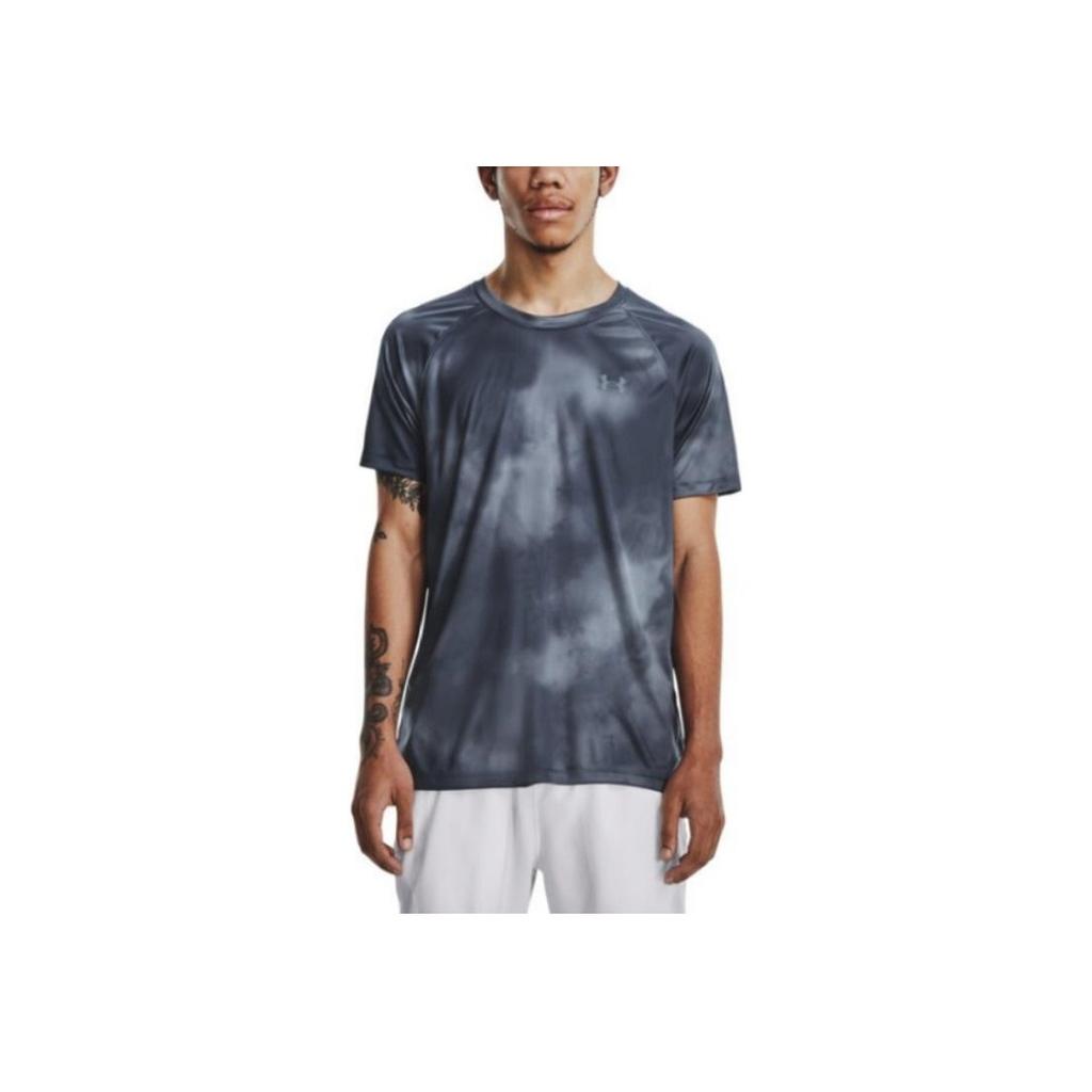 Under Armour Iso-Chill Tie-Dye Print Crew Neck Short Sleeve T-Shirt SS23 Men Tops Black 1377882-001