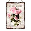 Rose Shabby Chic Cartello Metallico Francese Vintage Targhetta da Parete Floreale Arredamento Casa Portico