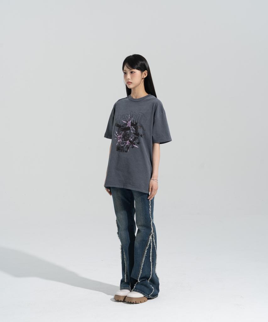 Peijeuhwaiteu [Phase_5] Crashed Media Pigment Dyed Shortsleeves _Pigment Charcoal / 8802026-St25