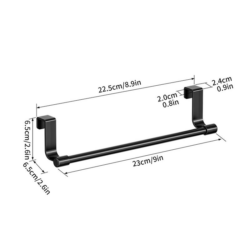 1Pcs Wall-Mounted Kitchen Cabinet Towel Rack - Space-Saving Dishcloth Holder For Home And Bathroom No Drilling Require