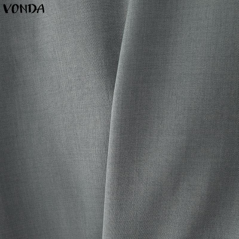 VONDA Women Casual Low Cut Neck Lace Bow Knot Long Sleeve Elegant Office Blouse