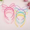 6/12PCS Girls Rabbit Ear Headbands Candy Color Headband Plastic Teeth Hairbands Family Decoration Party Hair Accessories