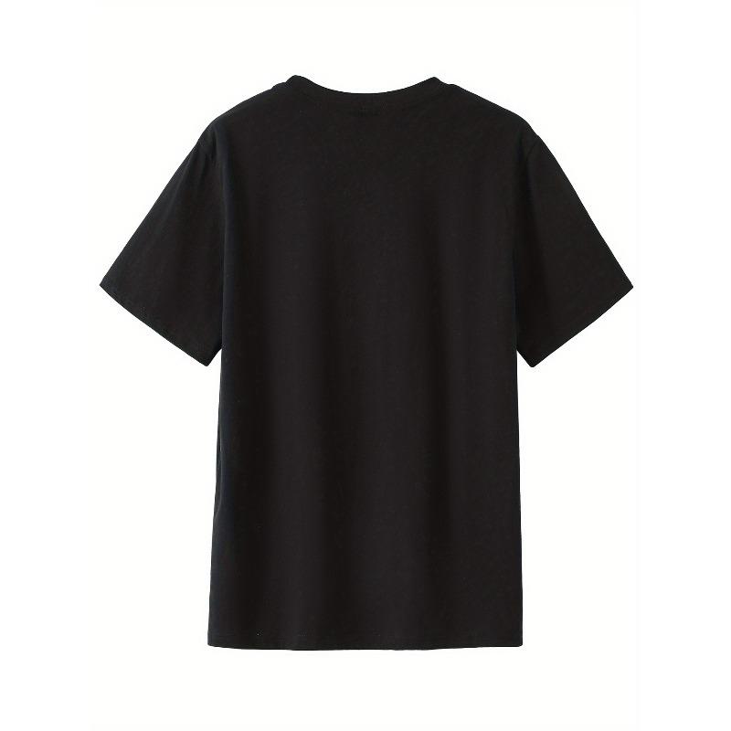 European Sizes Men's Casual Summer T-Shirt with Cute Sheep Print - Soft Breathable Fabric, Ribbed Collar & Regular Fit for Casual Attire