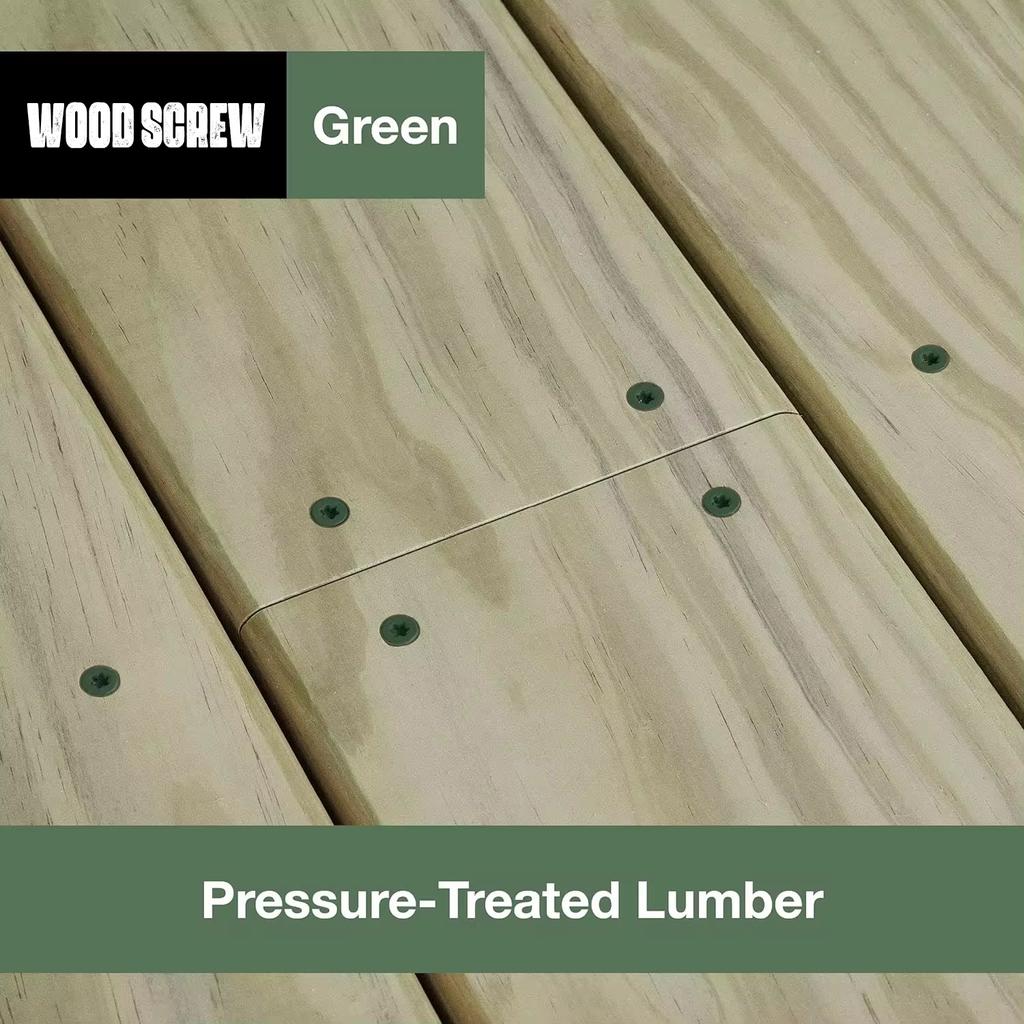 75 Pieces Green Screws, Self Tapping Screws Wood Screws, Countersunk Smooth Shank, #9*3/#8*2 Home Improvement Best Choice