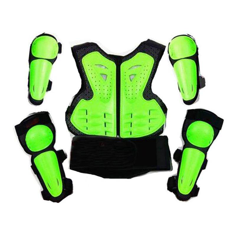 Youth Children Full Body Protector Vest Armor Kids Motocross Armor Jacket Chest Spine Protection Gear elbow shoulder Knee guard