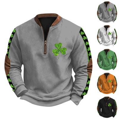 Męska bluza retro casual z nadrukiem gradientowym