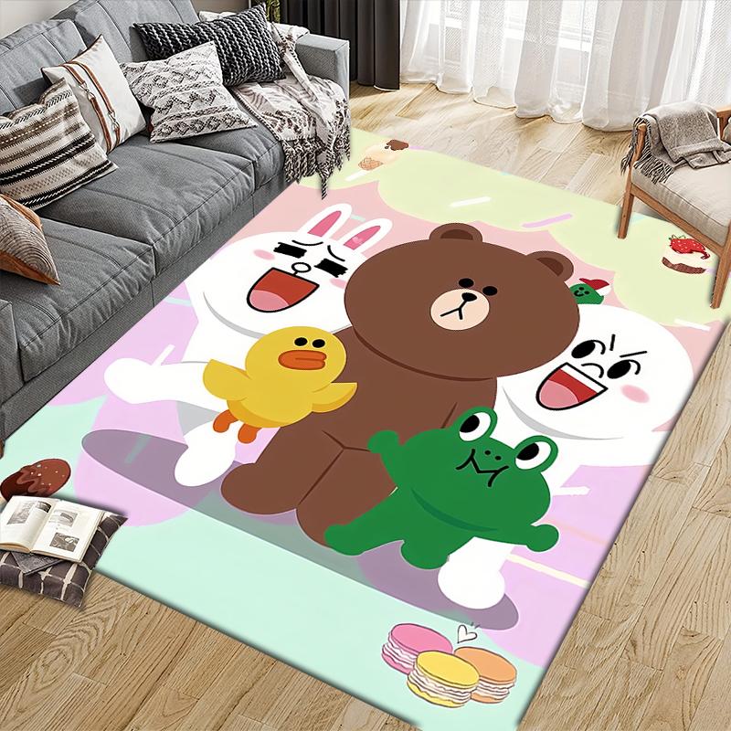 LINE FRIENDS Cute Style Square Area Rug, Non-Slip Floor Mat for Living Room, Perfect Gift for LINE FRIENDS Fans.chl