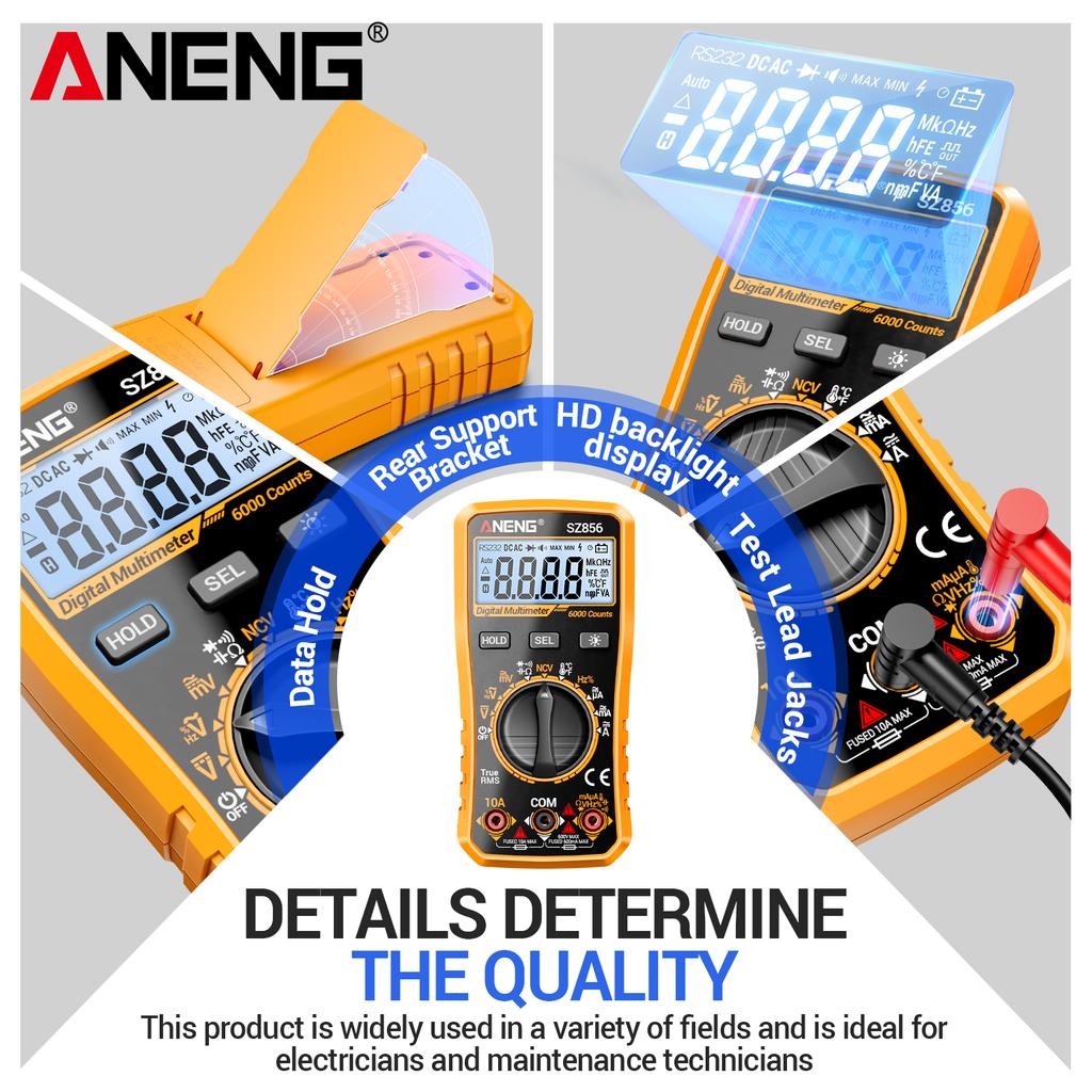 ANENG SZ856 Multimeter 6000 Resistance Test NCV Electrical Testing Electrical Household Instrument Counting Frequency Capacitor